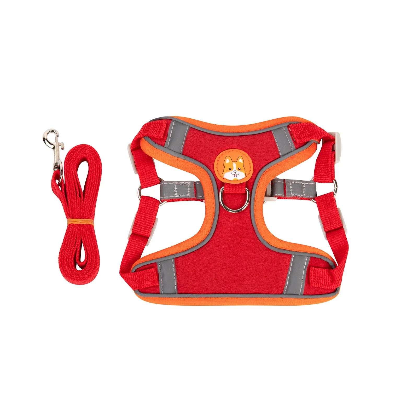 Adjustable dog harness with haulage rope system and chest strap in multiple colour options