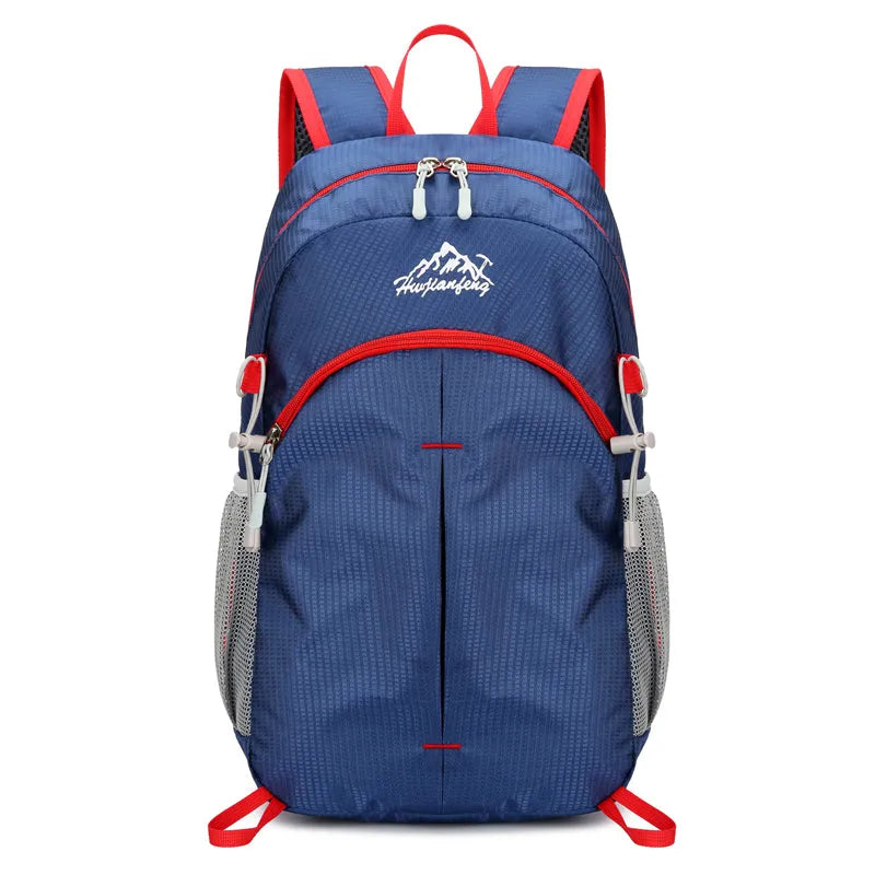 Multi functional outdoor cycling hiking running backpack in black with breathable mesh back panel and adjustable straps