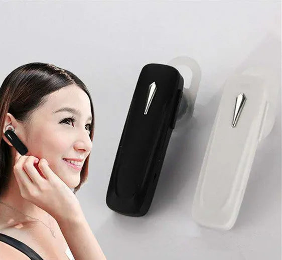 M163 wireless Bluetooth headset for car hands-free use in black or white colour.