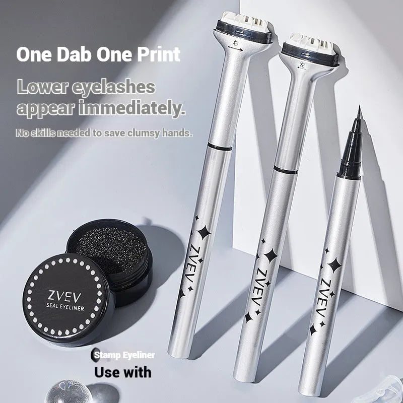 Double-headed lower eyelash seal liquid eyeliner pen set in Retro Black and Caramel Mocha