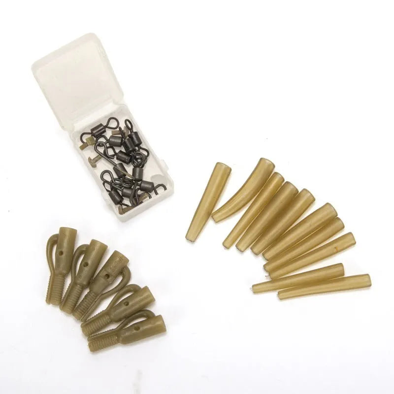 30-piece European carp fishing accessory set with anti-winding pipes, threaded hoses, rotations and screws