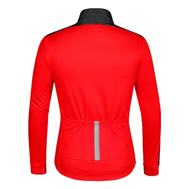 Autumn winter cycling fleece warm jacket 100% polyester in Black Green and Black Red sizes S to XXL