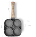 Four-hole aluminium non-stick frying pan with Bakelite handle and cooking accessories