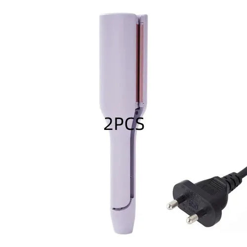 32mm deep wave hair curling iron in pink with 4 temperature settings and negative ion technology