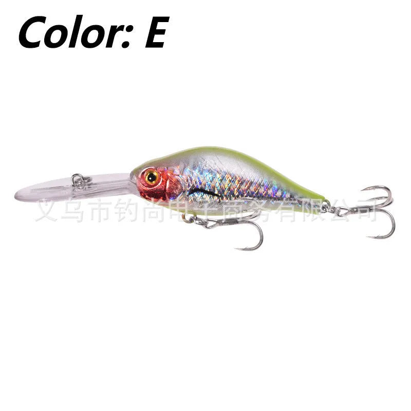 10.5cm deep diving hard fishing lure with a long tongue board, shown in Colour A.