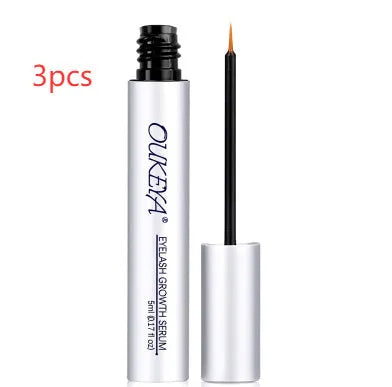 Silver packaged 5ml eyelash growth essence bottle for gentle eyelash repair and care