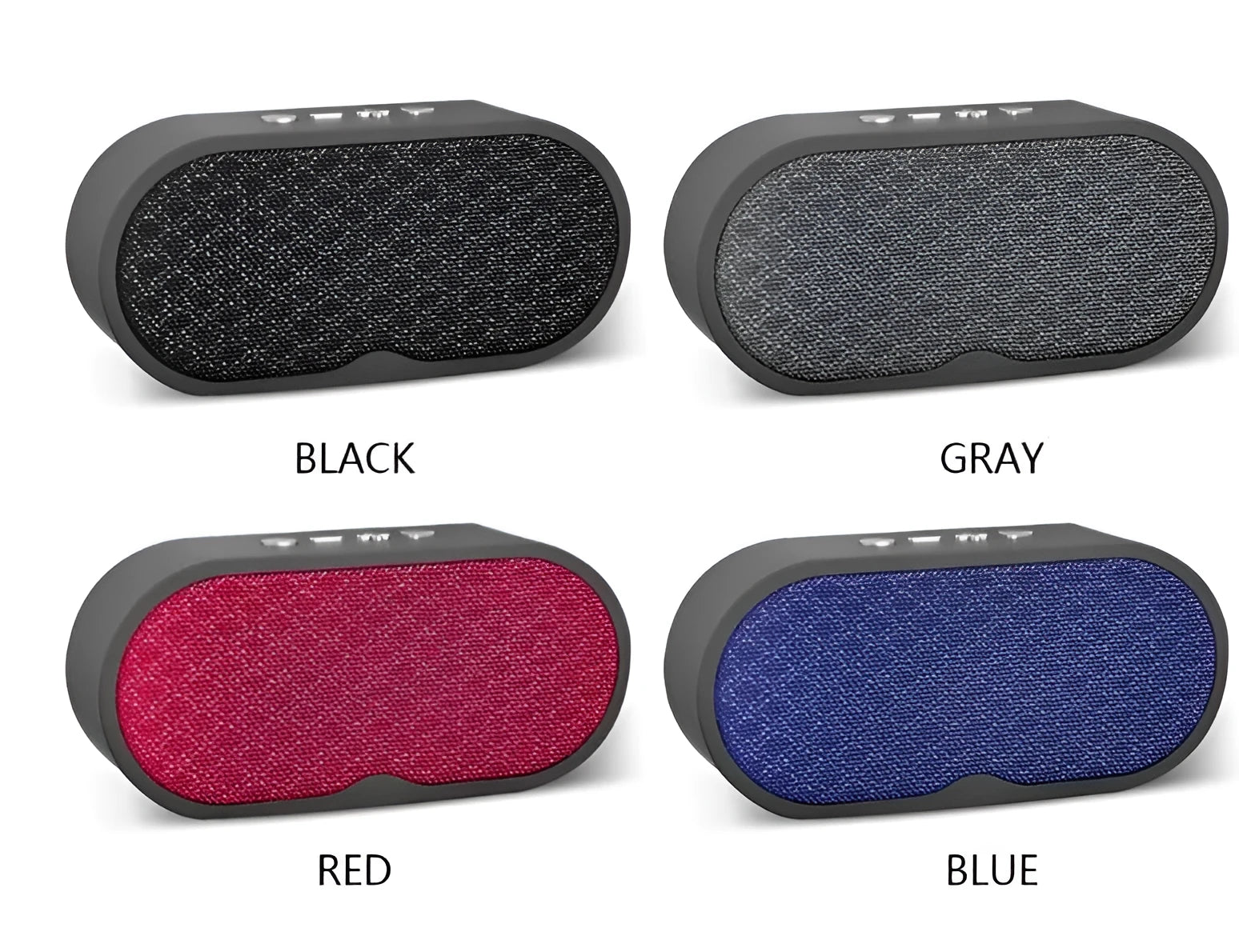 Bluetooth wireless speaker with subwoofer in choice of colours showing TF slot and USB port