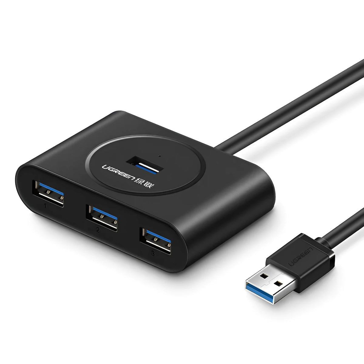 Black USB 3.0 extender adapter hub with USB cable, 300mb/s, multi-length option