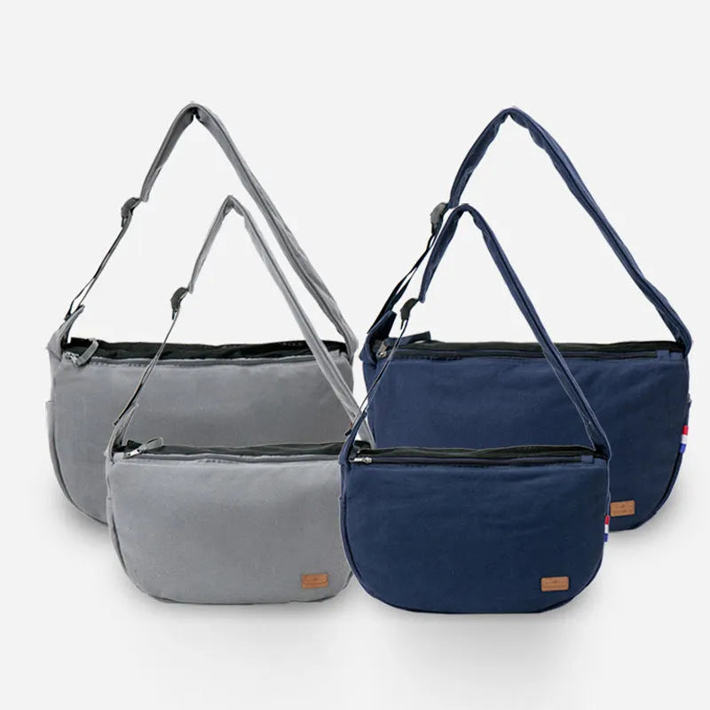 Blue Oxford fabric cat and dog travel shoulder bag with shoulder strap