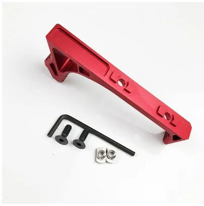 Metal tactical hand stop accessory for Picatinny rail with M-LOK and KEY-MOD mounting options
