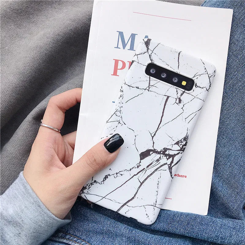 Marble pattern hard phone case for Samsung Galaxy smartphones showing abstract swirl design