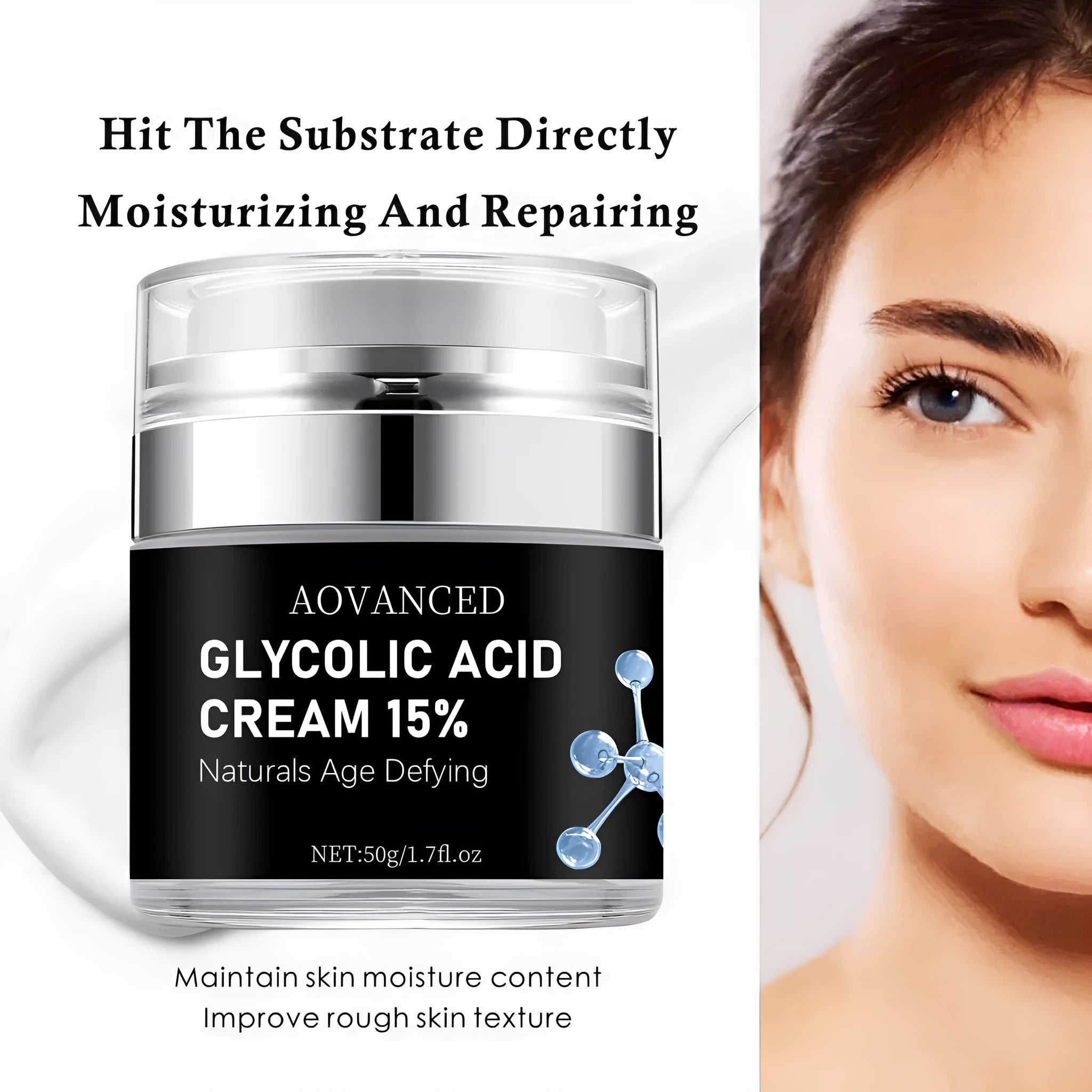 A 50g jar of salicylate exfoliating and moisturising facial cream for all skin types.