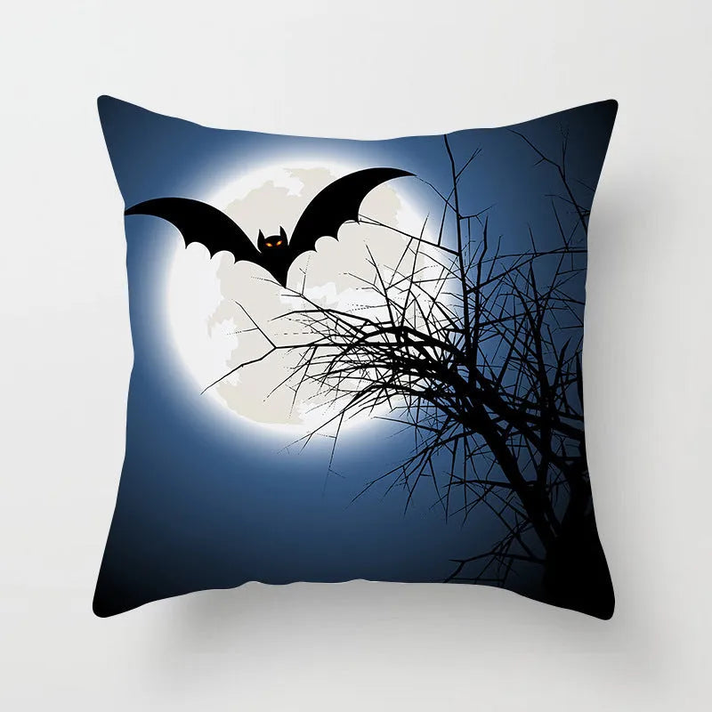 Halloween pillowcase 45x45cm in peach skin fabric with modern simple square design for living room cushion