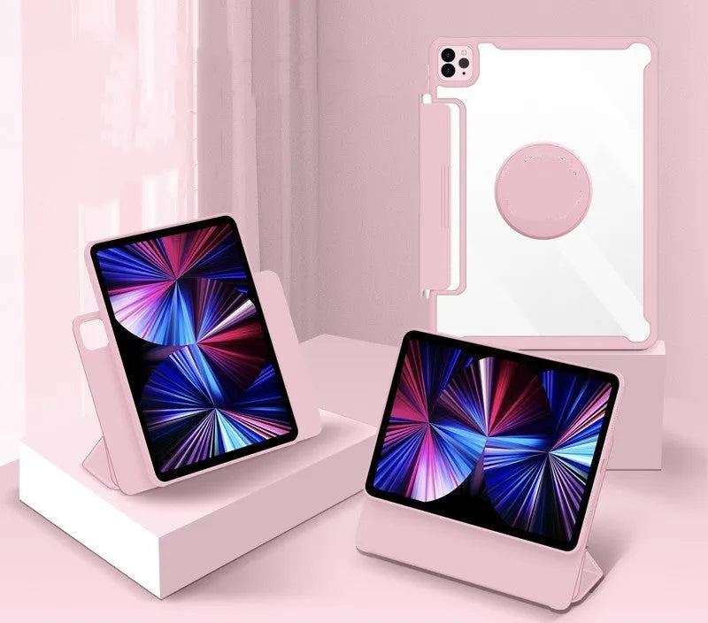 iPad magnetic protective case in multiple colours with a retractable drawer for Apple Pencil storage.