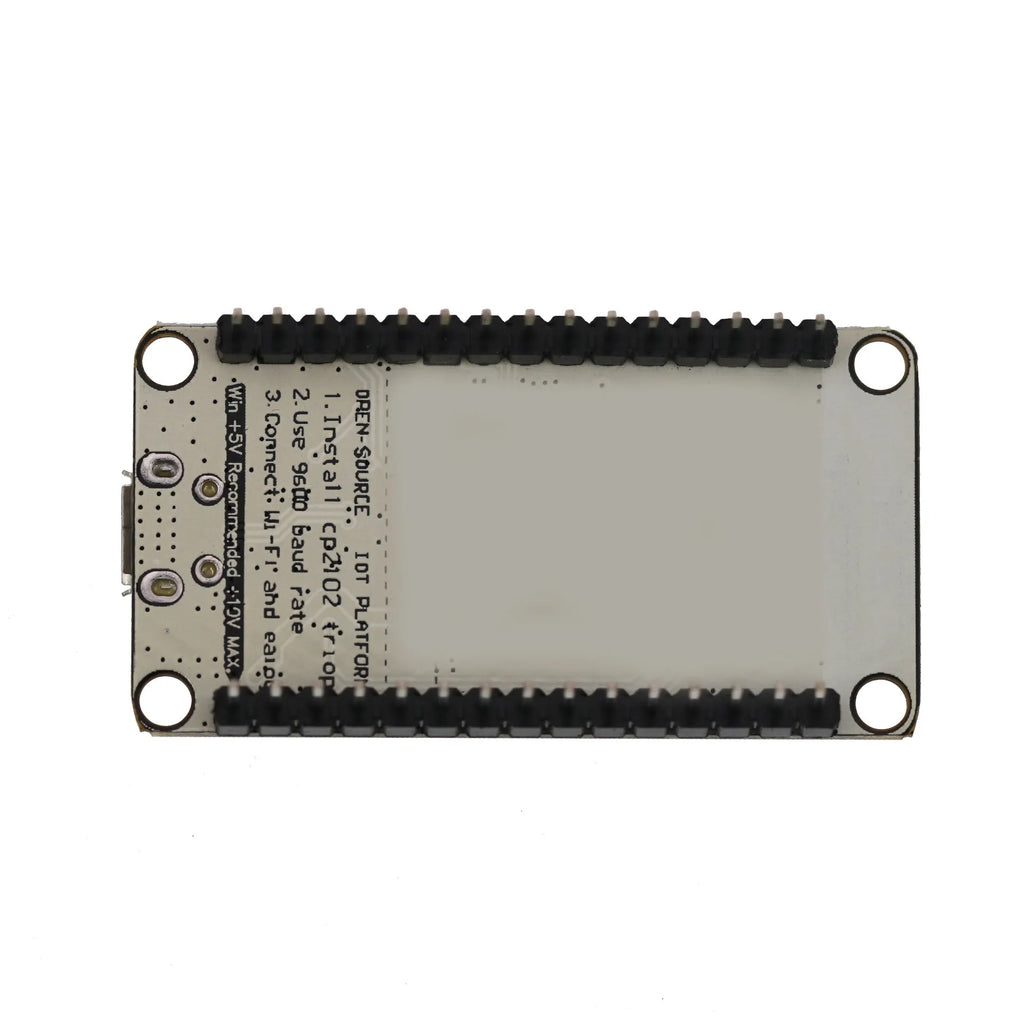 NodeMcu Lua Wi-Fi development board with ESP8266 chip and USB connector.