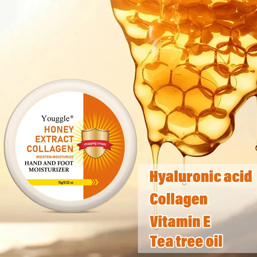 Foot peeling cream with honey extract and collagen in a 15g tube