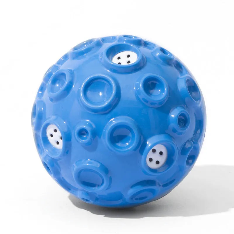 Natural rubber dog ball toy with squeaky sound feature in assorted colours for aggressive chewers