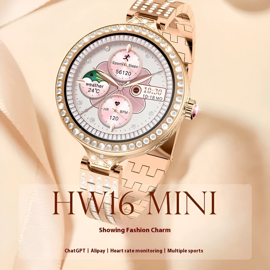HW16 MINI women's smart watch with TFT screen heart rate monitoring and Bluetooth calling