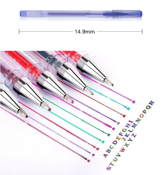 Pack of colour gel pens with a 2.2mm large inner diameter ink tube for smooth writing.