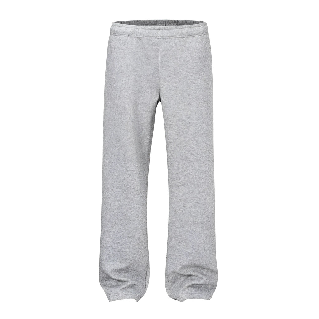 Men's solid colour straight-leg cotton trousers with a loose wide-leg casual fit.