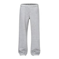 Men's solid colour straight-leg cotton trousers with a loose wide-leg casual fit.