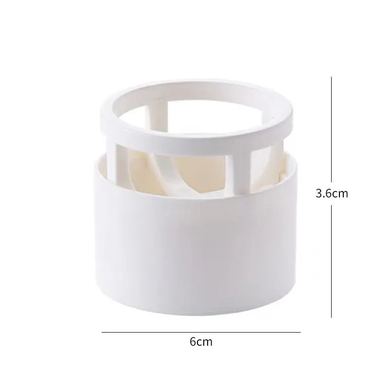 Pink plastic beauty egg stand in girly heart style for dustproof cosmetics storage on a bedroom surface