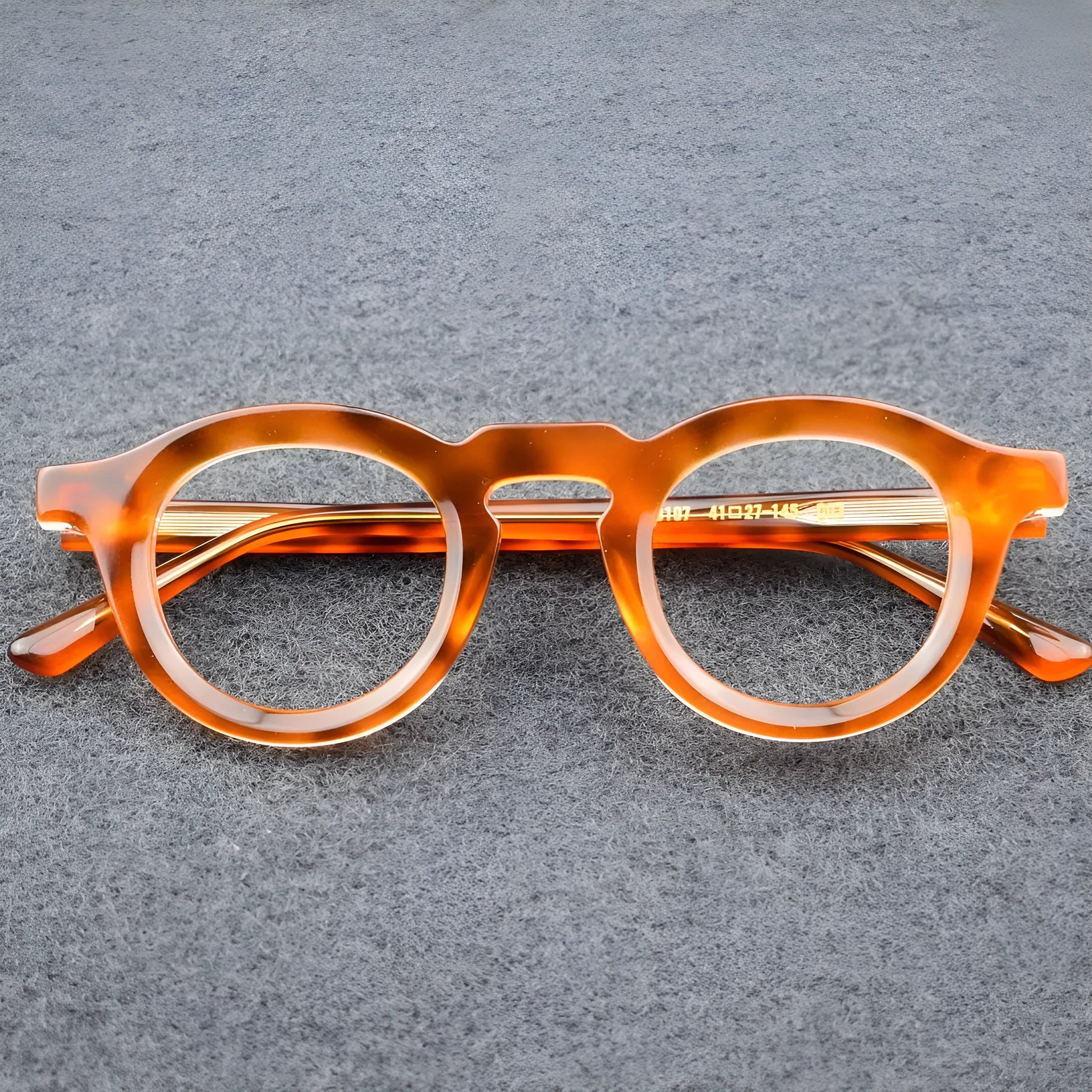 Hip-hop fashion glasses with plate frame, full rim box design, and sebum colour stitching in one of five colour options