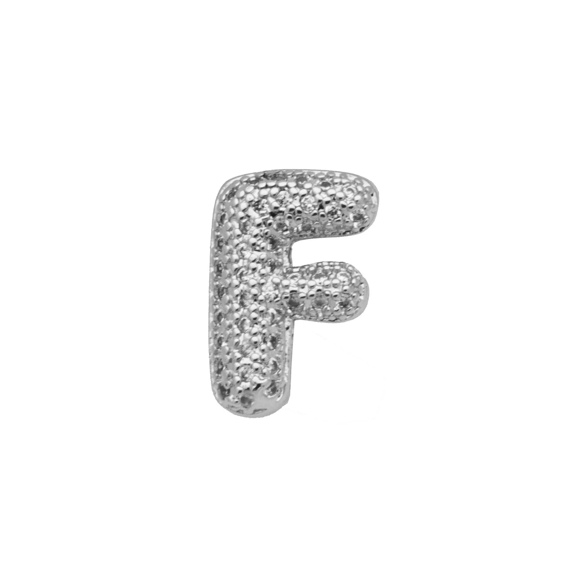 Copper letter bracelet with a single 'A' charm featuring micro inlaid zirconium detail on a gold-finished chain.