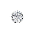 Round brilliant cut moissanite stone showing eight hearts eight arrows pattern with polished surfaces