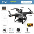 S116 brushless UAV obstacle avoidance HD camera drone toy in black