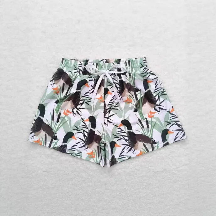 Children's straight-leg polyester sports casual shorts shown in one of six colour variants, sized for ages 100cm to 160cm.
