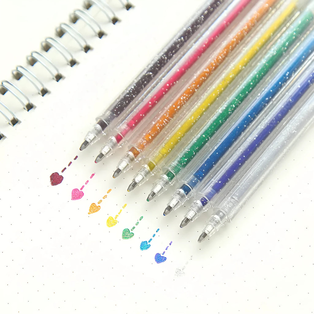 Shanzhi 623 colour-changing flashing hand account pens, 8 pens per box, 16 cm plastic body