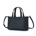Genuine leather crossbody handbag in horizontal square shape with sandwich pocket, available in multiple colours