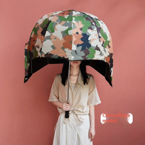 76cm long handle umbrella with dual sun and rain protection in vinyl laminated NC fabric