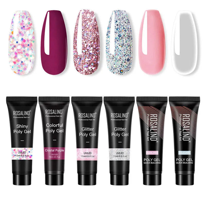 15ml multi-color mixed builder gel for nail extension with LED UV curing