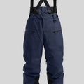 Thickened waterproof ski pants for men in black linen fabric with flame retardant function