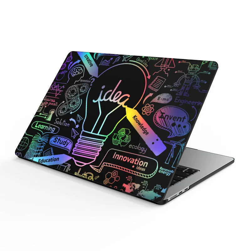 Plastic laptop protective case for MacBook in bronzing black finish, showing hard shell cover on computer
