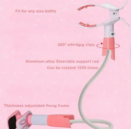 Extended 1.05 metre feeding bracket with adjustable arm for hands-free baby bottle support