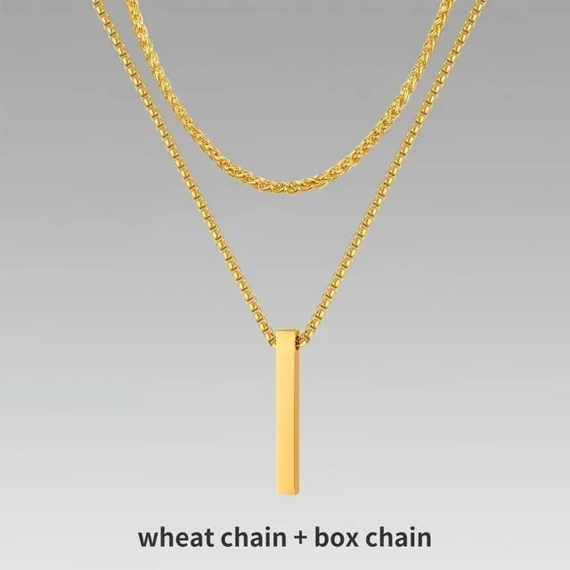 Crystal necklace for men with alloy silver pad finish in European American style