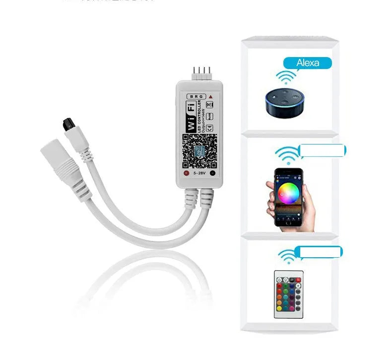 White 21-key WiFi mini controller for RGB RGBW RGBWC LED strips