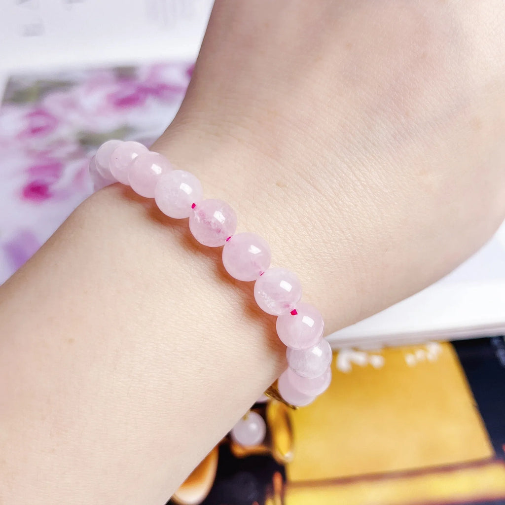NAFU handcrafted crystal peach blossom bracelet in pink colour for women