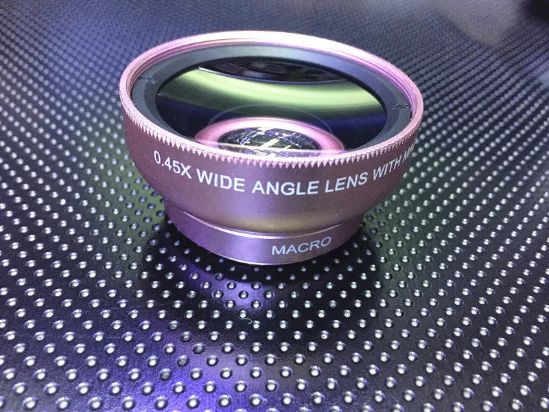 0.45X wide angle external lens for mobile phone photography in silver finish