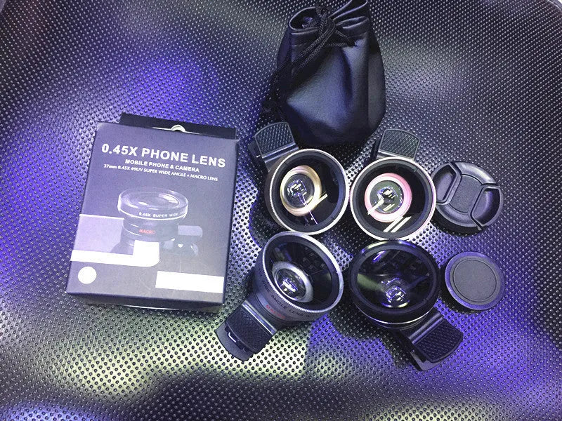 0.45X wide angle external lens for mobile phone photography in silver finish