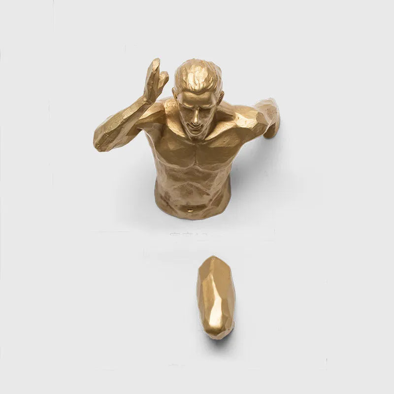 Modern solid resin character wall hanging decoration in a minimalist style