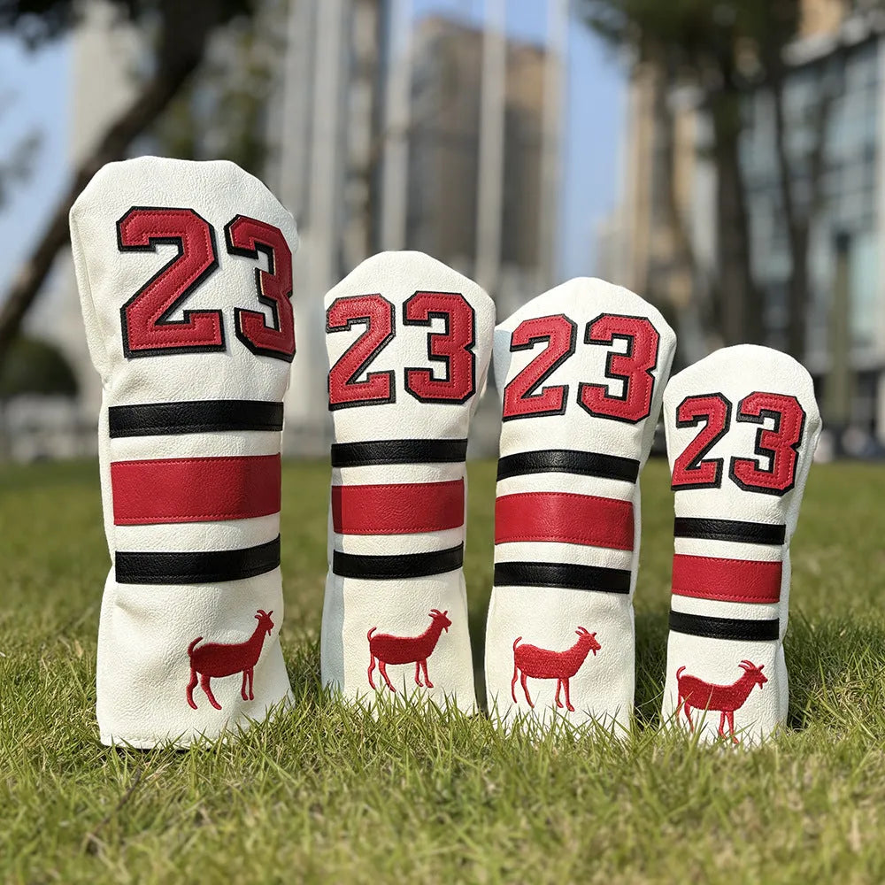 Ram Chicken Leg design golf club headcovers in PU material for Fairway Wood, Irons, and Putter.