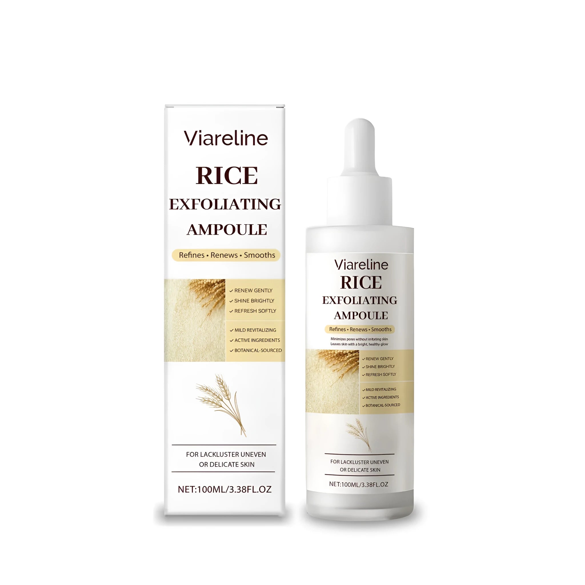 100ml pump bottle of rice extract and salicylic acid facial exfoliating liquid