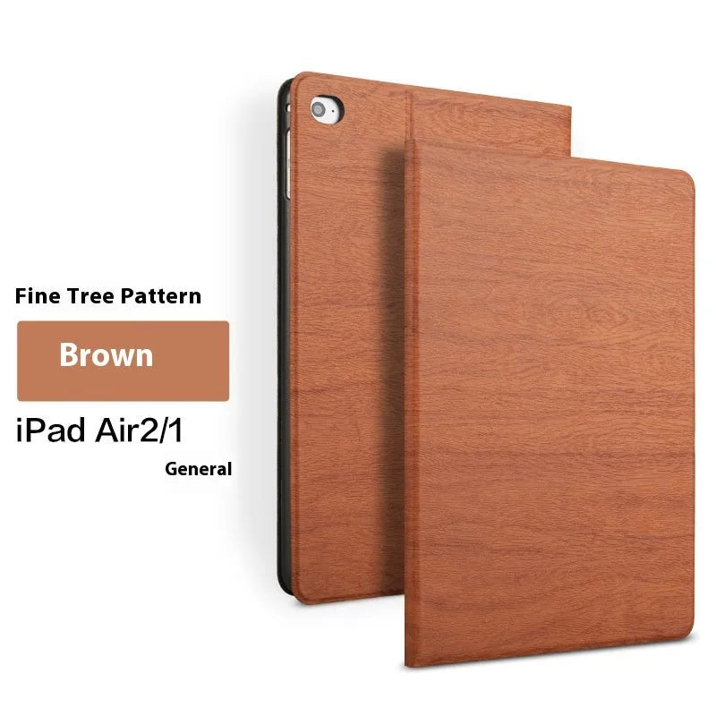 Universal iPad protective cover with sleep bracket in black imitation leather
