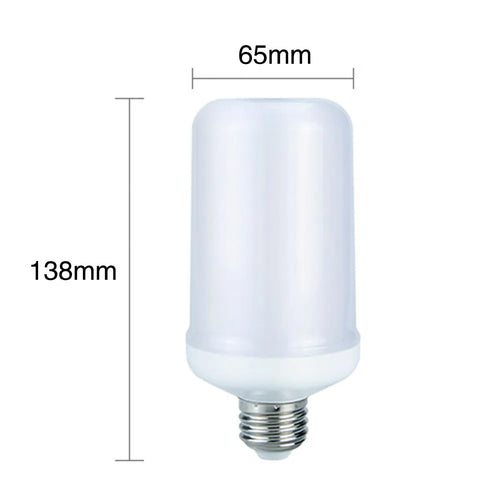 Atmosphere decorative flame effect LED lamp showing flickering fire emulation light