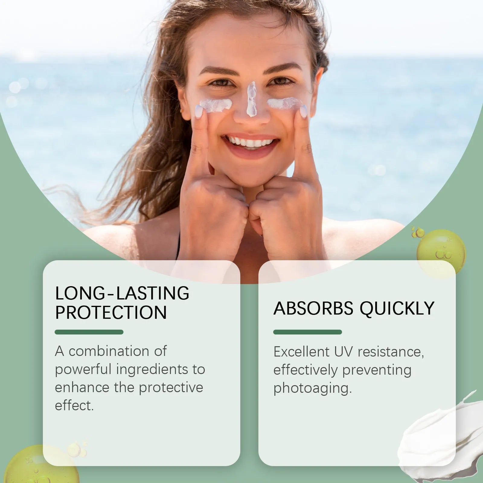60g tube of summer sunscreen protective cream with UV filtering ingredients