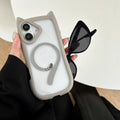 Transparent acrylic TPU phone case for iPhone 17 with magnetic suction feature in black colour